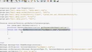 Java prog89JavaMail  transfer email using gmail SMTP IMake your code interactive [upl. by Mab]