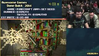 Minecraft PC  SPEED RUN 01640 By Bismuth AGDQ 2014 [upl. by Anahsahs751]