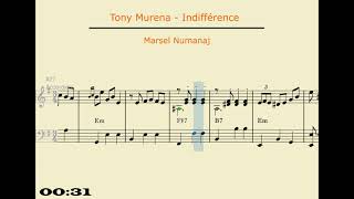 Indifférence Tony Murena  Accordion Sheet music [upl. by Marquis]