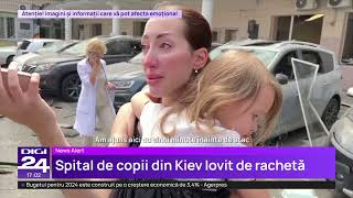 Imagini dramatice Momentul în care racheta rușilor lovește spitalul de copii din Kiev [upl. by Attenaj]