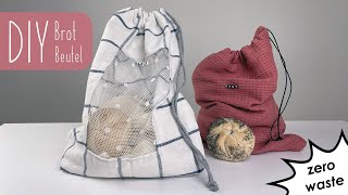 DIY Brot Beutel Nähen  Zero Waste  Nachhaltigkeit [upl. by Jeavons]