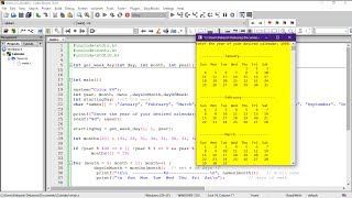 c program to make a calendar  Easiest way  Step by step [upl. by Oslec]