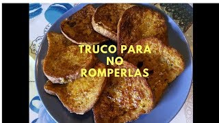 Torrejas en almibar cubanas  truco para no romperlasReceta torrejas de pan cubanas para Pascuas [upl. by Yenaj]