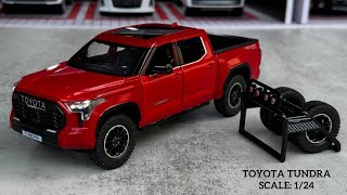 HD Miniature  Red Toyota Tundra 124 Scale Model Car [upl. by Lopes894]