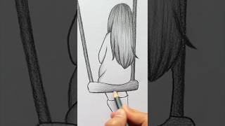 Girl from back side drawing drawing pencilsketch drawingtutorial viral art satisfying [upl. by Fredek]