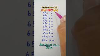 Multiplication table trick of 65😍💥❤💯👌 maths multiplication mathstricks table shorts foryou [upl. by Yle779]