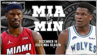 Minnesota Timberwolves vs Miami Heat Full Game Highlights  Dec 18  2024 NBA Season [upl. by Boswall169]