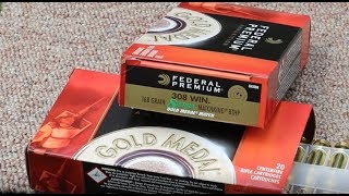 308 Winchester 168gr Sierra Matchking BTHP GM308M Federal Gold Medal Match [upl. by Araldo]