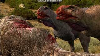 Carcharodontosaurus and Aucasaurus fight [upl. by Monney]