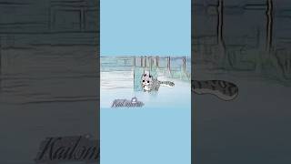 cat walking on Frozen Han river ⁠ᐠ⁠｡⁠ꞈ⁠｡⁠ᐟ⁠\ capcut oc animated animation [upl. by Roht]