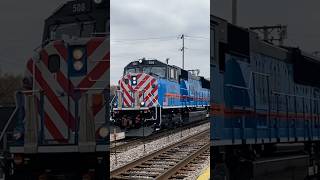 Metra SD70MACH leads commuter train metrarail kansascitysouthern railfanning shorts [upl. by Jami]