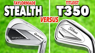 Titleist T350 Irons v Taylormade Stealth Irons  Head to head [upl. by Ahsenroc153]