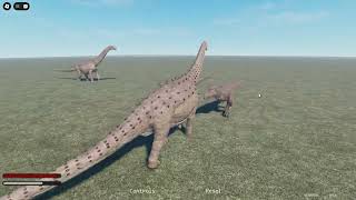 Albertosaurus vs Ampelosaurus  Place with Mesozoic Animals [upl. by Limbert]