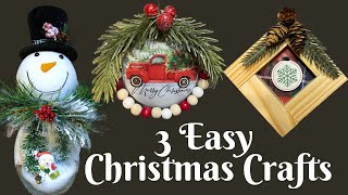 3 Easy Christmas Crafts  Easy Christmas Decor  Easy Christmas DIY  Dollar Tree Christmas DIY [upl. by Esenwahs921]