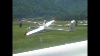 Motor glider take off Le Versoud LFLG [upl. by Ecnarrot]