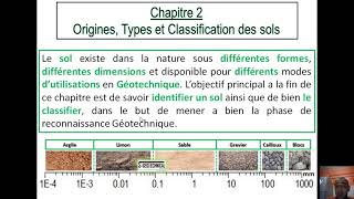 Cours Mécanique des sols Type et origine et Formation des sols Géotechnique mds [upl. by Anirehtak]