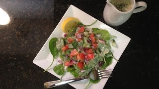 SPINACH SALAD WITH VEGAN DRESSING [upl. by Newmark]