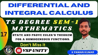 State and prove Eulers Theorem  SEM1  UNIT1  OU  KU  TU  PU  SVU  MGU [upl. by Leahicm526]