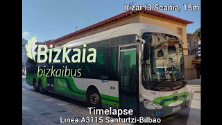 bizkaibus  Timelapse Línea A3115 SanturtziBilbao [upl. by Ryon743]