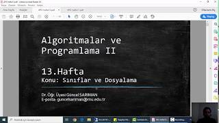 Algoritma ve Programlama II Hafta 12 Teori Dersi [upl. by Tessie]