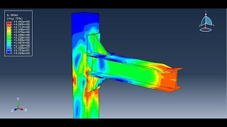 Simulation cyclic loading of a beamcolumn joint with welded steel angle and stiffeners in Abaqus [upl. by Novar104]