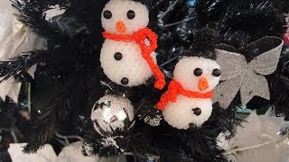 Snowman Rainbow Loom Bands Amigurumi Loomigurumi Hook Only Tutorial [upl. by Anytsyrk]