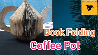 Book folding craftshow to decorate Simple book folding Tea pot or coffee Pot 🤔 in tamil [upl. by Hepsiba]