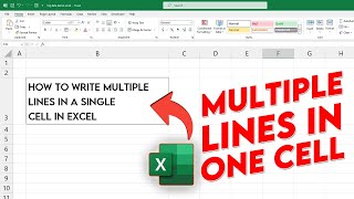 How to write multiple lines in one cell in Microsoft Excel [upl. by Wilber410]