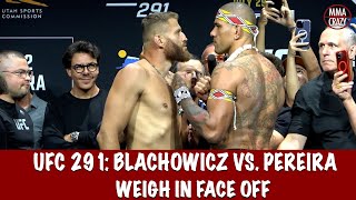 UFC 291 Jan Blachowicz vs Alex Pereira weigh in Face off [upl. by Buller763]