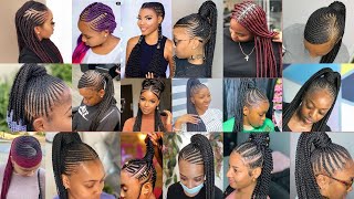 Cute😍Trendy Ponytail BraidsGhana Weaving Hairstyles Top Best Cornrows Hairstyles For Black Women [upl. by Langelo]