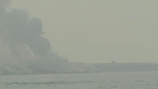 Lava from Canary Islands volcano falls into ocean  AFP [upl. by Ferdinana]