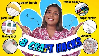 HOW To MAKE  8 Homemade CRAFT Items😱  Transparent Stickers pearl Paint whitener etc [upl. by Aneleairam]