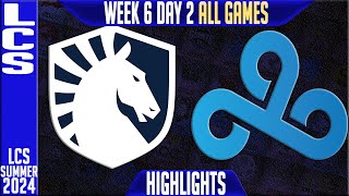 TL vs C9 Highlights ALL GAMES  LCS W6D2 Summer 2024  Team Liquid vs Cloud9 Week 6 Day 2 [upl. by Rame]