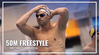 Michael Andrew Sprints to Victory in 50M Freestyle  TYR Pro Swim Series Knoxville [upl. by Wernick]