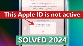 2024 Update  This Apple ID is not active Reactive Now 100 Worked [upl. by Naerol]