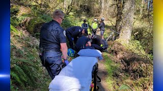 Corvallis Fire Department rescues crashed cyclist [upl. by Lock]