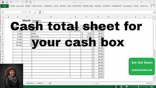 Create a cash total sheet for your cash box in Excel [upl. by Eladnwahs591]