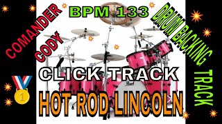 Hot Rod Lincoln by Comander Cody  Drum Backing Track BPM 133 [upl. by Odawa]