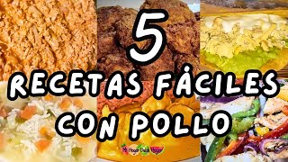 ✅5 RECETAS FÁCILES CON POLLO parati mihogardulcehogar fyp recetassincarne recetasconpollo [upl. by Alius]