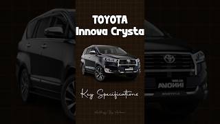 TOYOTA Innova Crysta Key specifications 🚗🔥 [upl. by Timrek106]