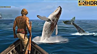 Hunting Whale 🐳 Shark Assassins Creed IV Black Flag 4k UHD 60FPS  All Sharks Harpooning Assassins [upl. by Metabel]