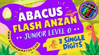 Flash Anzan Abacus 3 Single  15 Questions NO Abacus Soroban Formulas Mental Maths Speed Kids Learn [upl. by Anaitak]