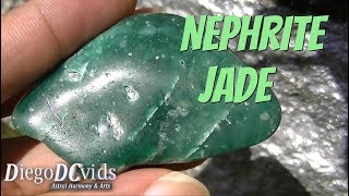 Nephrite jade gemstone  Ca2MgFe2 5OHlSi4O112  Jade [upl. by Peedsaj369]