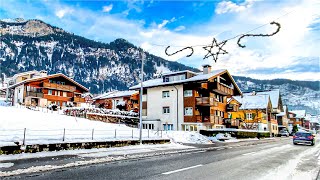 Swiss village Lungern on a crisp winter evening ❄️🇨🇭 Switzerland 4K [upl. by Annekim]