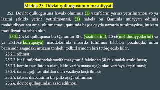 Dövlət Qulluğu QANUNVERİCİLİKDərs17 Dövlət Qulluğu Haqqında Qanun Maddə 2226PensiyaMəsuliyyət [upl. by Addi]