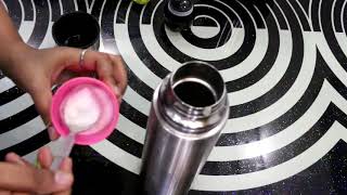 How To Clean Steel Flask From Inside At Home  Easy Ways To Clean Flask  My Home And Kitchen Tips [upl. by Brunhilda]