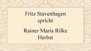 Rainer Maria Rilke „Herbstquot 1902 I [upl. by Nnave]