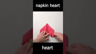 Fold a napkin into a heart shape decoration heart tutorial short [upl. by Airenahs]