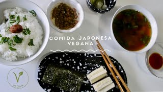 Comida Japonesa VEGANA 🍱 Desayuno Japonés VEGANO  té de matcha 🍵 croyaki  mochi 🍡 [upl. by Belcher]