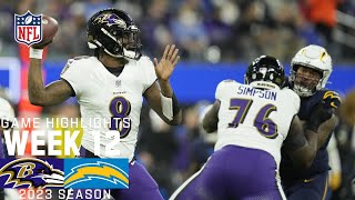 Baltimore Ravens vs Los Angeles Chargers  2023 Week 12 Game Highlights [upl. by Ellegna]